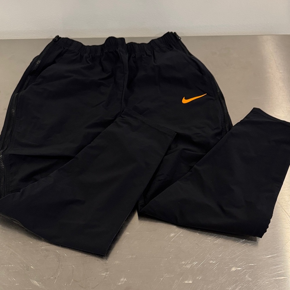 Nike Men's Black Joggers with Orange Logo